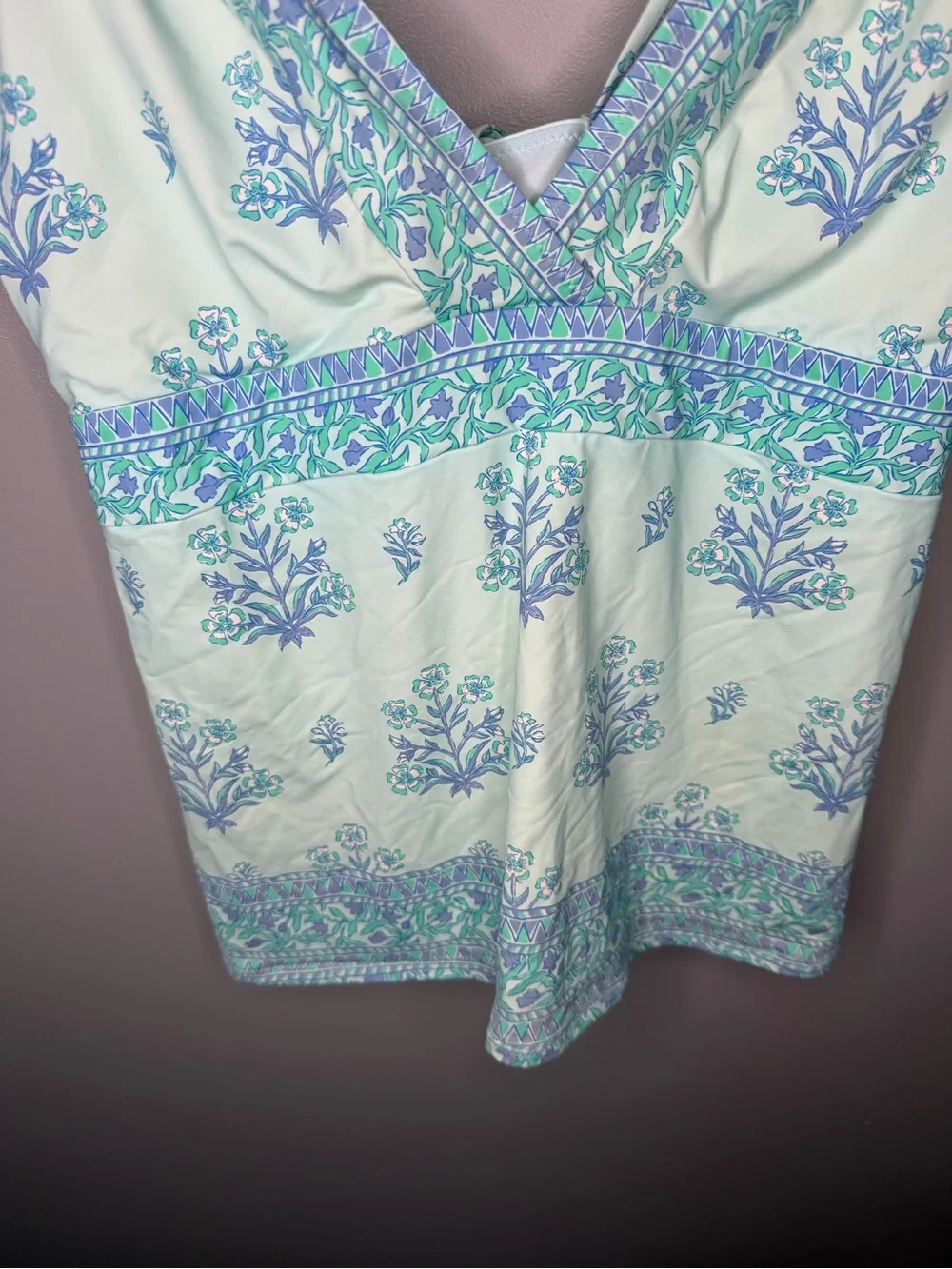 Vineyard Vines Green Blue Floral Tankini